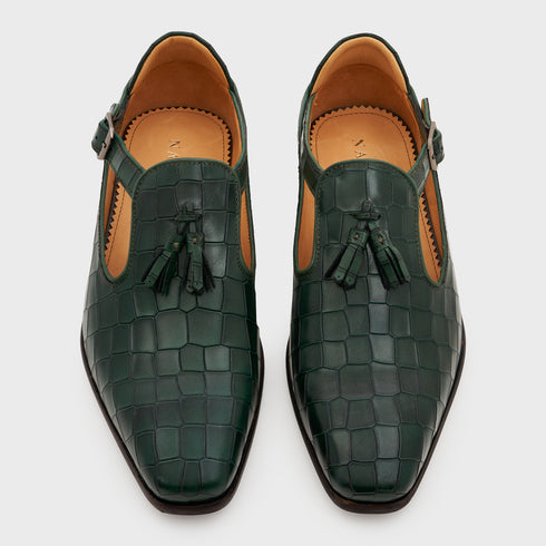 Bagh | Forest Green Croco Leather